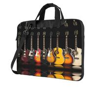 OKFSTY Electric Guitar Print Soft Fabric Laptop Bag Oxford Cloth Shoulder Tote Comfortable Padded Case For Everyday Use