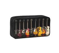 OKFSTY Electric Guitar Printed School Stationery Pouch Roomy Pencil Organizer Durable Zip Bag Polyester Case for Daily Carry