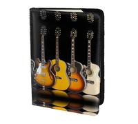 OKFSTY Electric Guitar Printing Fashion Passport Holder Personalized Printed Cowhide Id Holder Travel Passport Cover 5.5 in