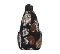 OKFSTY English Bulldogs Printing Cross Chest Bag Diagonally Cute Prints Suitable For Men Outdoor Hiking Daily Travel Long Trips