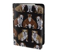 OKFSTY English Bulldogs Printing Fashion Passport Holder Personalized Printed Cowhide Id Holder Travel Passport Cover 5.5 in