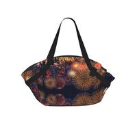 OKFSTY Fireworks 2-in-1 Foldable Camping Tote Bag, 37'' Stylish Printed Beach Blanket for Outdoor Picnic Travel