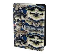 OKFSTY Fish Pattern Printing Fashion Passport Holder Personalized Printed Cowhide Id Holder Travel Passport Cover 5.5 in