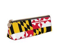 OKFSTY Flag of Maryland School Pencil Case,Aesthetic with Triangular Design Pen Pouch for Kids for Brushes,Pencils