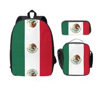 OKFSTY Flag of Mexico Backpacks with Lunch Box Pencil Case Set for Study Sessions at The Library