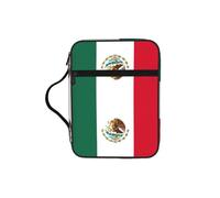 OKFSTY Flag of Mexico Stylish Printed Bible Bag with Smooth Zippers & Multi-Pockets Compact Organizer for Religious Study