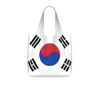 OKFSTY Flag Of Republic Of Korea Print Printed Reusable Tote 25l Polyester Grocery Shopper Packable Washable Modern Carryall