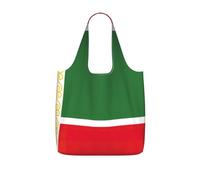 OKFSTY Flag Of The Chechen Republic Print Printed Reusable Tote 25l Polyester Grocery Shopper Packable Washable Modern Carryall