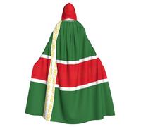 OKFSTY Flag Of The Chechen Republic Printing Adult Halloween Large Hooded Cloak 57.8 Inches Length, Suitable For Masquerade Costumes, Comic Con