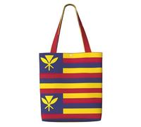 OKFSTY Flag Of The Kingdom Of Hawaii Canvas Tote Bag, Pockets, Durable, Lightweight, Polyester Shopping Cloth Bag, Gifts