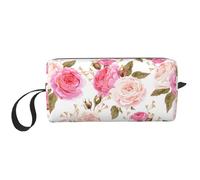 OKFSTY Floral Flower Rose Pink Print Minimalist Carry Bag, Large Capacity Tote. Compact Storage Pouch for Gym, Work, and Weekend Trips