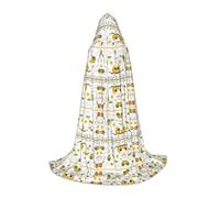 OKFSTY Flying Bees Daisy Teen Hooded Cape For Halloween Party Witch Vampire Wizard Masquerade Ball Costume Cosplay Gear