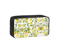 OKFSTY Fresh Tropical Lemons Printed School Stationery Pouch Roomy Pencil Organizer Durable Zip Bag Polyester Case for Daily Carry