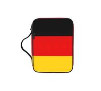 OKFSTY German Flag Stylish Printed Bible Bag with Smooth Zippers & Multi-Pockets Compact Organizer for Religious Study