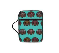 OKFSTY German Shorthaired Pointer in Glasses Stylish Printed Bible Bag with Smooth Zippers & Multi-Pockets Compact Organizer for Religious Study