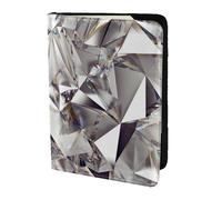 OKFSTY Glitter Abstract Diamond Crystal Pattern Printing Fashion Passport Holder Personalized Printed Cowhide Id Holder Travel Passport Cover 5.5 in