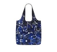 OKFSTY Glow In The Dark Print Printed Reusable Tote 25l Polyester Grocery Shopper Packable Washable Modern Carryall