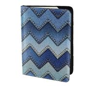 OKFSTY Gradient Blue Denim Printing Fashion Passport Holder Personalized Printed Cowhide Id Holder Travel Passport Cover 5.5 in