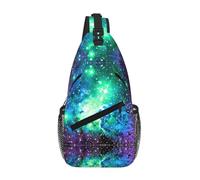 OKFSTY Green Blue Purple Galaxy Printing Cross Chest Bag Diagonally Cute Prints Suitable For Men Outdoor Hiking Daily Travel Long Trips