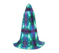 OKFSTY Green Blue Purple Galaxy Teen Hooded Cape For Halloween Party Witch Vampire Wizard Masquerade Ball Costume Cosplay Gear
