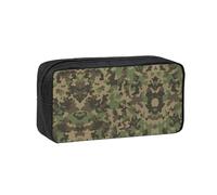 OKFSTY Green camo Printed School Stationery Pouch Roomy Pencil Organizer Durable Zip Bag Polyester Case for Daily Carry