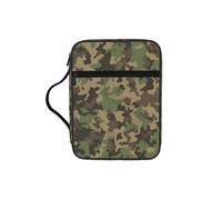 OKFSTY Green camo Stylish Printed Bible Bag with Smooth Zippers & Multi-Pockets Compact Organizer for Religious Study