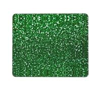 OKFSTY Green Sequin Sparkle Thick Comfort Mouse Pad With Lock Edge Design, Large Non-Slip Rubber Base Desk Mat For Office