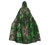 OKFSTY Green Snake Printing Adult Halloween Large Hooded Cloak 57.8 Inches Length, Suitable For Masquerade Costumes, Comic Con