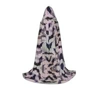 OKFSTY Halloween Bats Grey Teen Hooded Cape For Halloween Party Witch Vampire Wizard Masquerade Ball Costume Cosplay Gear