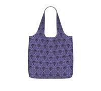 OKFSTY Haunted Mansion Print Printed Reusable Tote 25l Polyester Grocery Shopper Packable Washable Modern Carryall