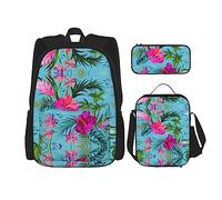 OKFSTY Hello Hawaii 3pcs Backpack, 16" Boys Preschool Elementary Bookbag and Lunch Box Light Weight