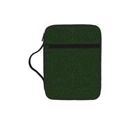 OKFSTY Hunter Green Floral Petals Pattern Stylish Printed Bible Bag with Smooth Zippers & Multi-Pockets Compact Organizer for Religious Study