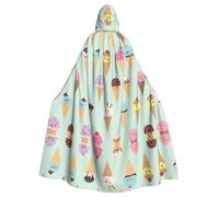 OKFSTY Ice Cream Cones Printing Adult Halloween Large Hooded Cloak 57.8 Inches Length, Suitable For Masquerade Costumes, Comic Con