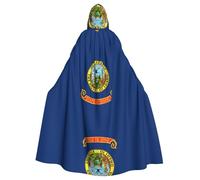 OKFSTY Idaho State Flag Printing Adult Halloween Large Hooded Cloak 57.8 Inches Length, Suitable For Masquerade Costumes, Comic Con