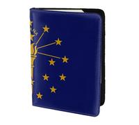 OKFSTY Indiana State Flag Printing Fashion Passport Holder Personalized Printed Cowhide Id Holder Travel Passport Cover 5.5 in