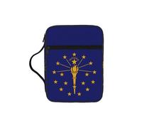 OKFSTY Indiana State Flag Stylish Printed Bible Bag with Smooth Zippers & Multi-Pockets Compact Organizer for Religious Study
