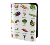 OKFSTY Introduction of Various Vegetables Printing Fashion Passport Holder Personalized Printed Cowhide Id Holder Travel Passport Cover 5.5 in