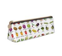 OKFSTY Introduction of Various Vegetables School Pencil Case,Aesthetic with Triangular Design Pen Pouch for Kids for Brushes,Pencils