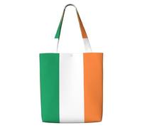 OKFSTY Irish Flag Canvas Tote Bag, Pockets, Durable, Lightweight, Polyester Shopping Cloth Bag, Gifts