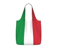 OKFSTY Italian Flag Print Printed Reusable Tote 25l Polyester Grocery Shopper Packable Washable Modern Carryall
