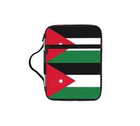 OKFSTY Jordanian Flag Stylish Printed Bible Bag with Smooth Zippers & Multi-Pockets Compact Organizer for Religious Study