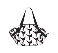 OKFSTY Karate Boy Vector Changeable Belt Color 2-in-1 Foldable Camping Tote Bag, 37'' Stylish Printed Beach Blanket for Outdoor Picnic Travel