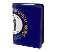 OKFSTY Kentucky State Flag Printing Fashion Passport Holder Personalized Printed Cowhide Id Holder Travel Passport Cover 5.5 in