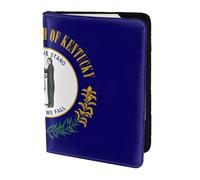 OKFSTY Kentucky State Flag Printing Fashion Passport Holder Personalized Printed Cowhide Id Holder Travel Passport Cover 5.5 in
