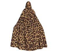 OKFSTY Leopard Patterned Wallpaper Masquerade Party Costume Cape,Adult Hooded Cloak,For Gothic Medieval Renaissance Wear