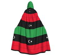 OKFSTY Libyan Flag Printing Adult Halloween Large Hooded Cloak 57.8 Inches Length, Suitable For Masquerade Costumes, Comic Con