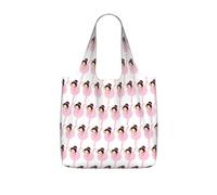 OKFSTY Little Ballerina Dancing Girl Print Printed Reusable Tote 25l Polyester Grocery Shopper Packable Washable Modern Carryall