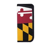 OKFSTY Maryland State Flag Printed Soft Eyeglasses Bag, Portable Glasses Pouch, Scratch-Resistant Protection For Eyewear, Ideal For Trips And Commutes