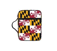 OKFSTY Maryland State Flag Stylish Printed Bible Bag with Smooth Zippers & Multi-Pockets Compact Organizer for Religious Study