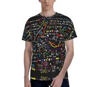 OKFSTY Math Formula Men's Polyester T-Shirts,Fashion Crew Neck Short Sleeve Tees for Men Summer Basic Tops,1 Pack Black